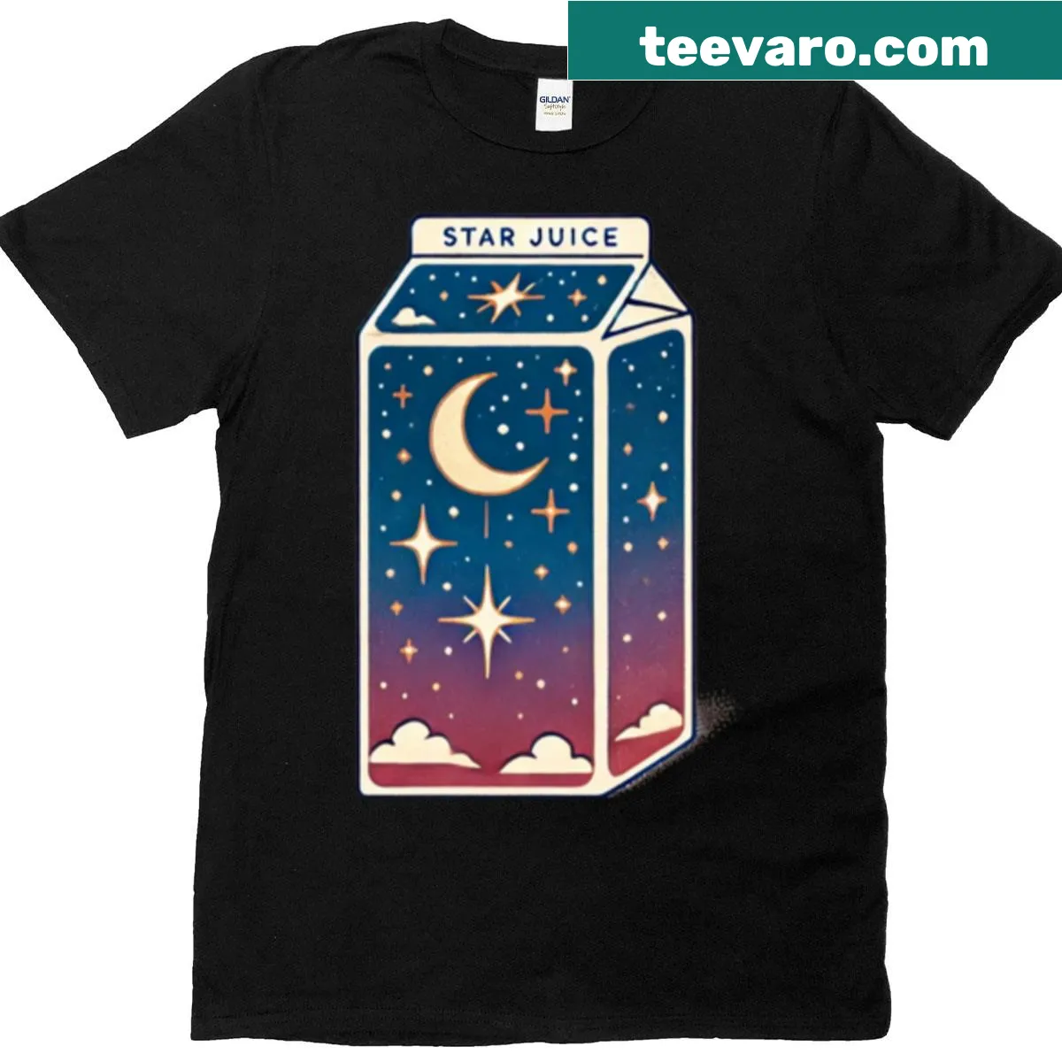 Oversized T-shirt with a cosmic star juice graphic — on a men's t-shirt