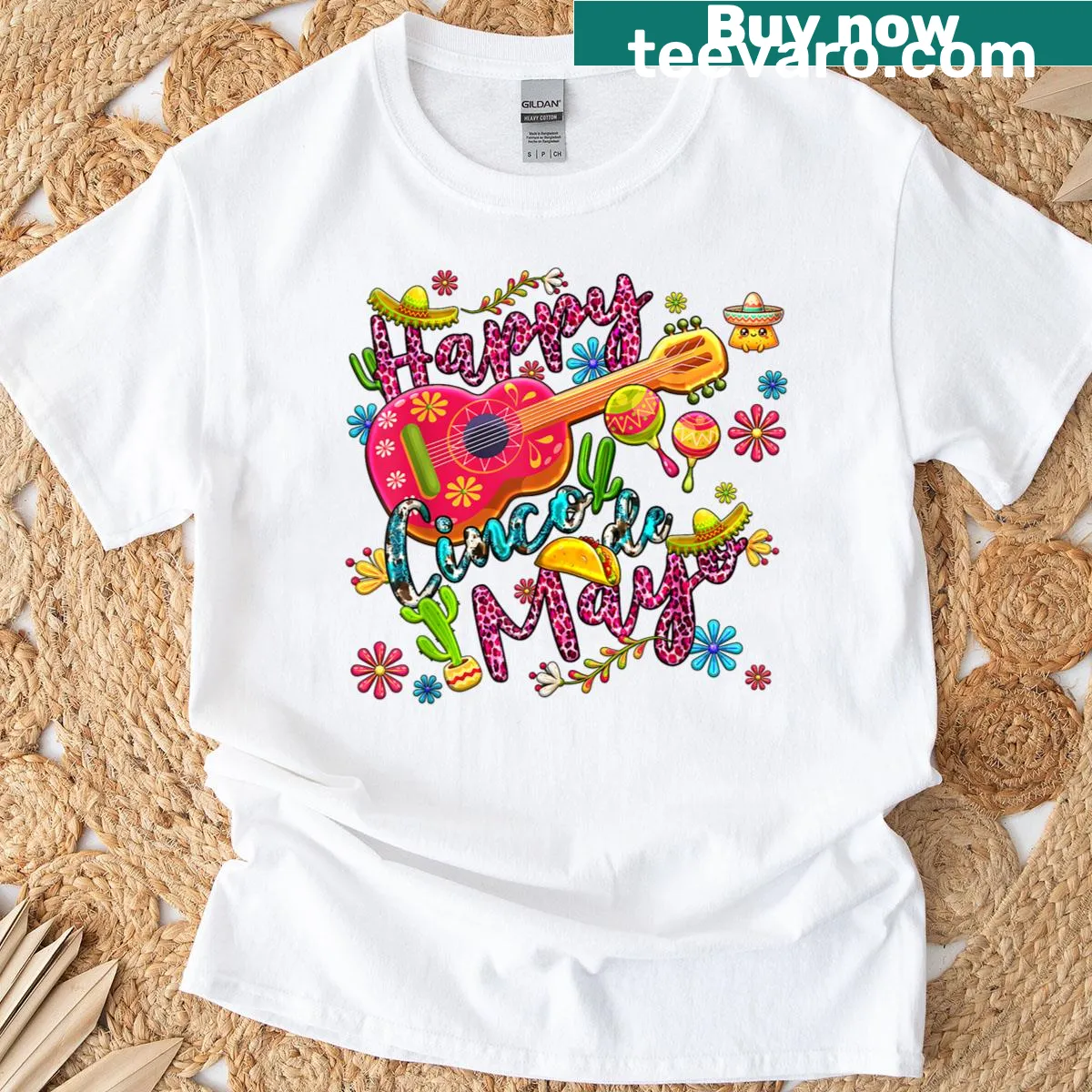 Festive Cinco De Mayo graphic on a t-shirt — on a men's t-shirt