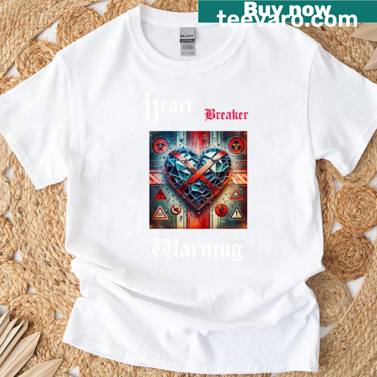 Trendy Heart Breaker graphic tee for Valentine's Day with bold text — on a men's t-shirt