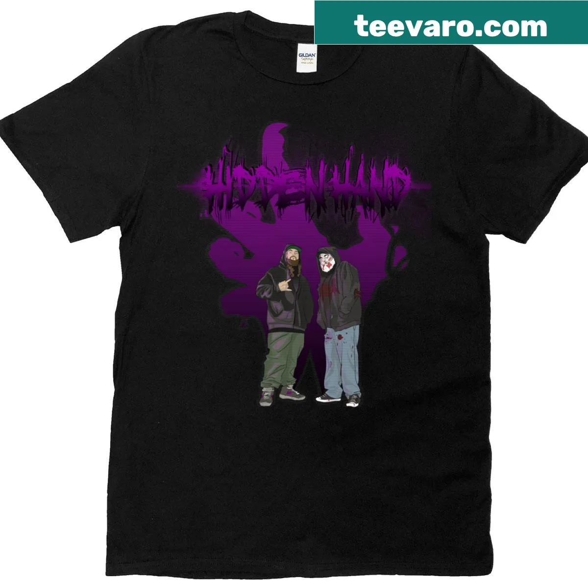 Minimalist oversized T-shirt with hidden hand design — on a men's t-shirt