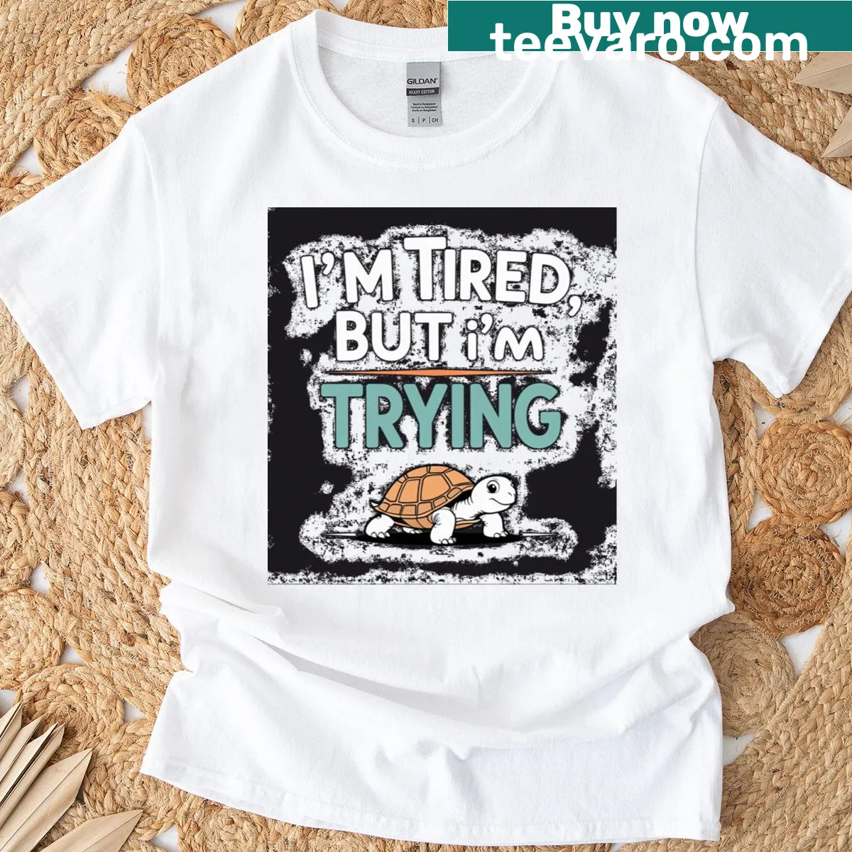 Inspirational shirt with a motivational text graphic — on a men's t-shirt
