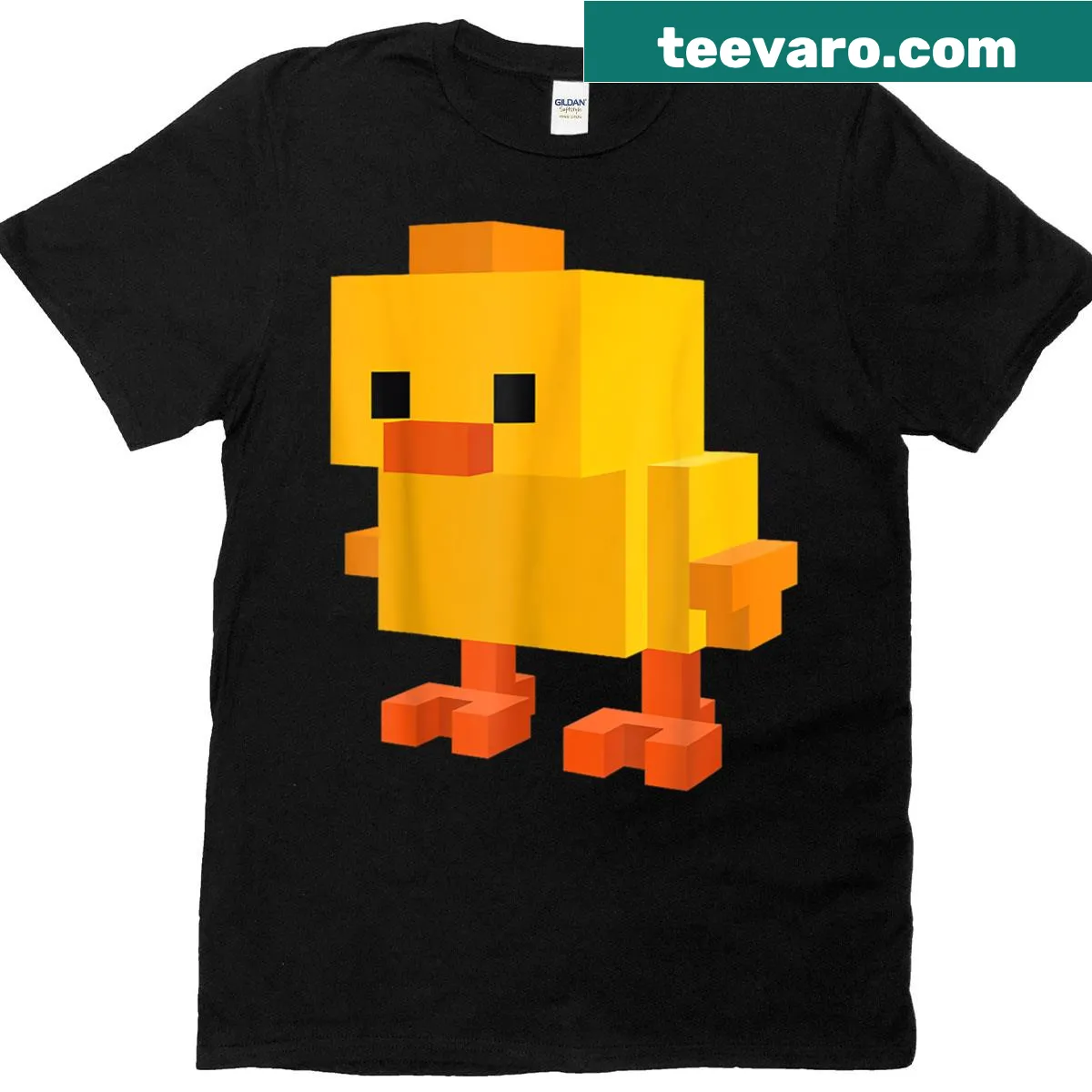 Pixel art jock chicken graphic on a T-shirt — on a men's t-shirt