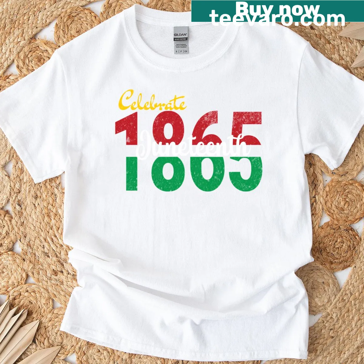 Juneteenth 1865 pride-themed t-shirt for all ages — on a men's t-shirt