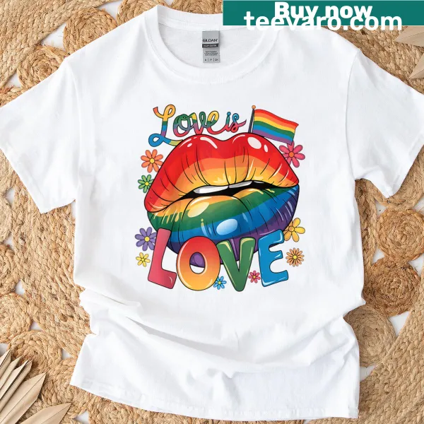 Raglan tee with 'Love Is Love' design for LGBTQ+ pride