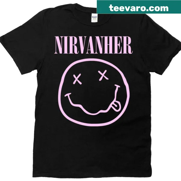 Vintage-style oversized T-shirt with an all-female Nirvana tribute design