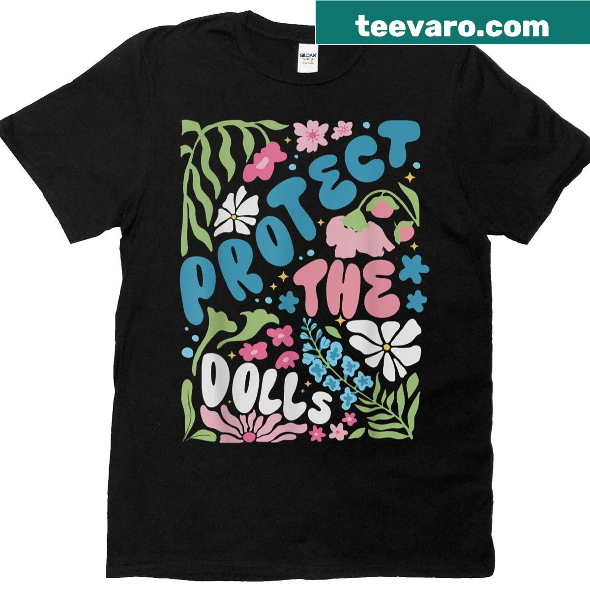 Boho floral LGBTQ+ pride T-shirt with a protective message — on a men's t-shirt