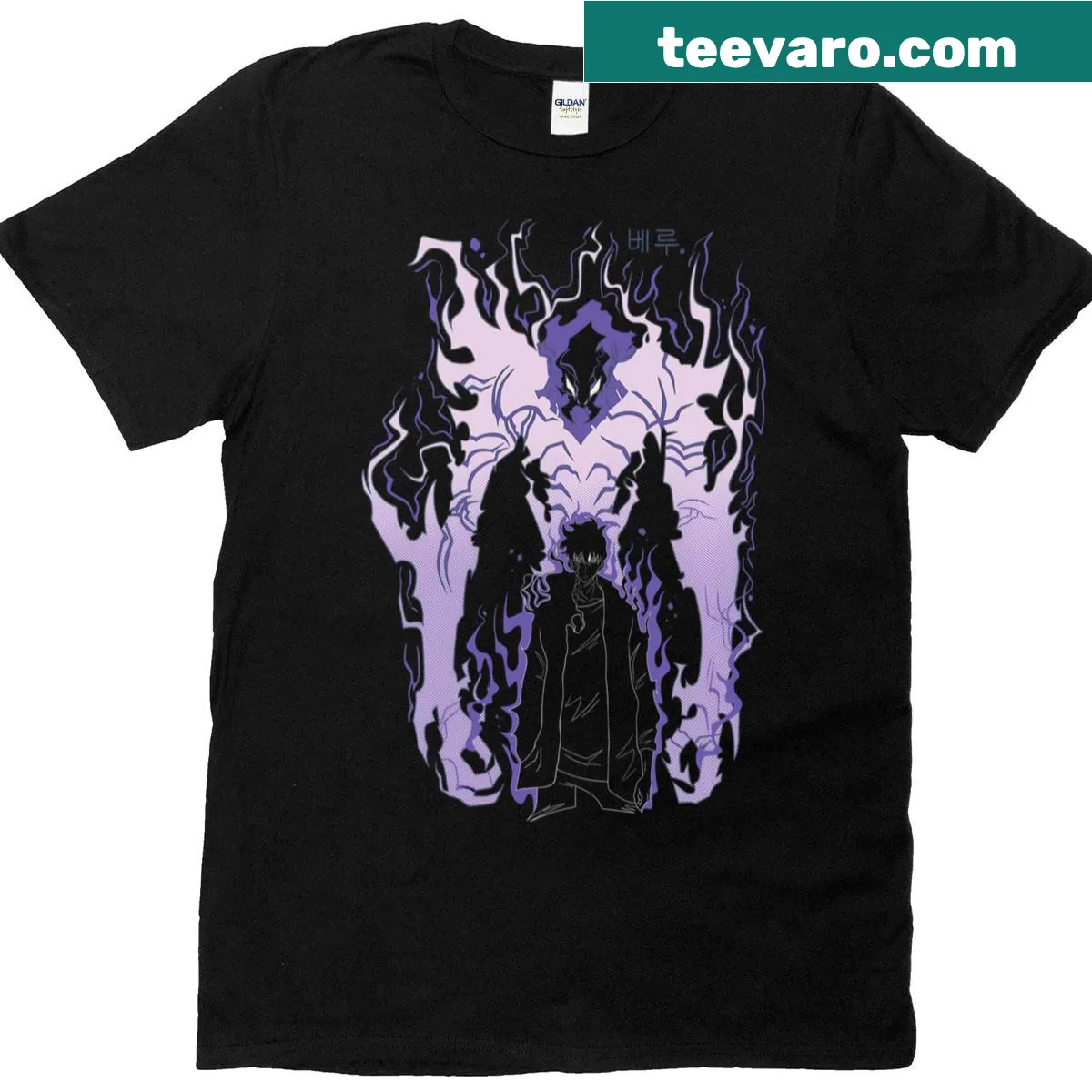 Abstract graphic Purple Shadow t-shirt with shadowy elements — on a men's t-shirt