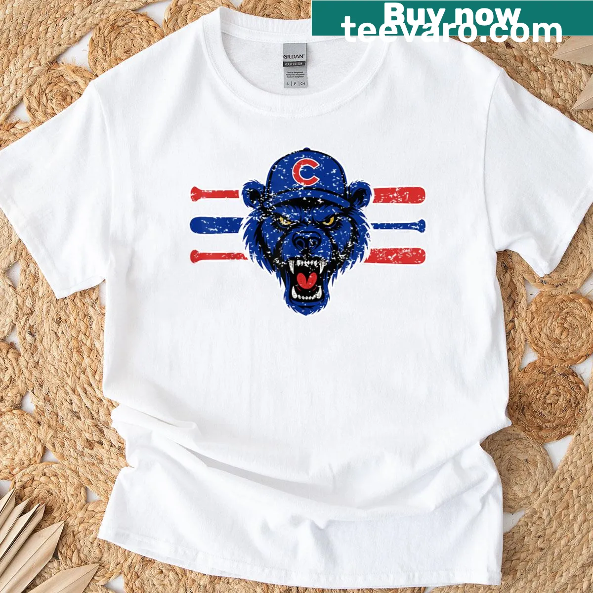 Retro graphic T-shirt with animal styles and customizable last names — on a men's t-shirt