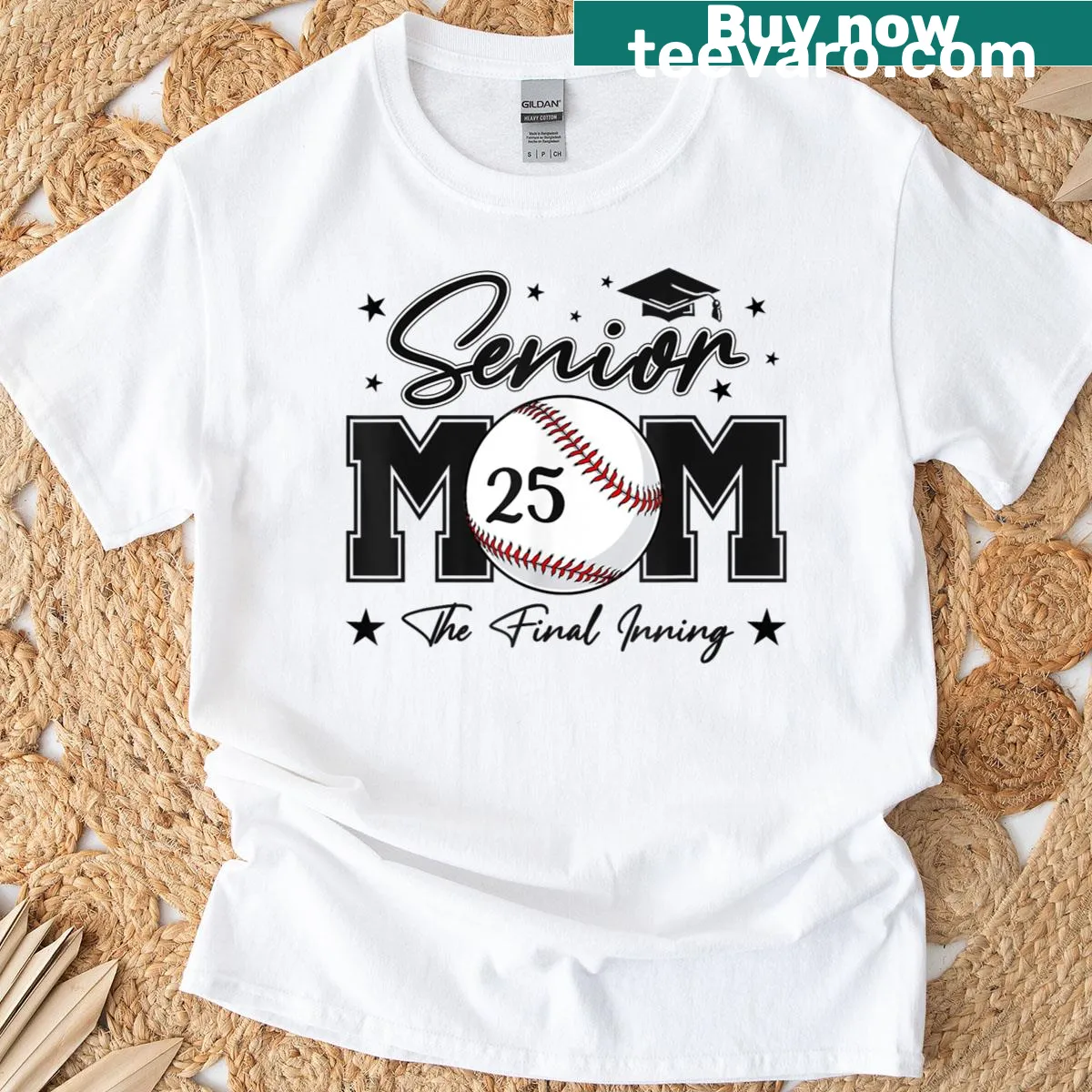 Typography design celebrating baseball seniors on a t-shirt — on a men's t-shirt