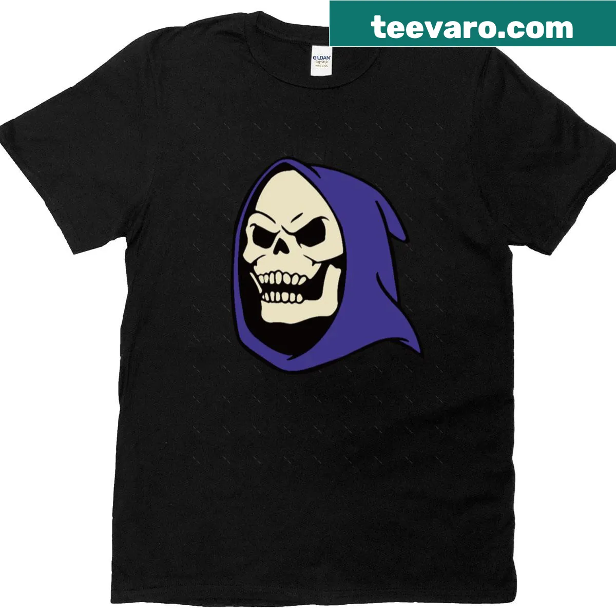 Oversized t-shirt with a playful Skeletor graphic — on a men's t-shirt