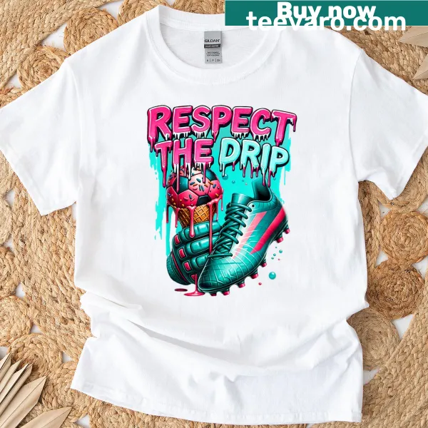Cartoon soccer ball melting like ice cream graphic