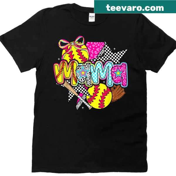 Softball Mama t-shirt with bold text for mothers