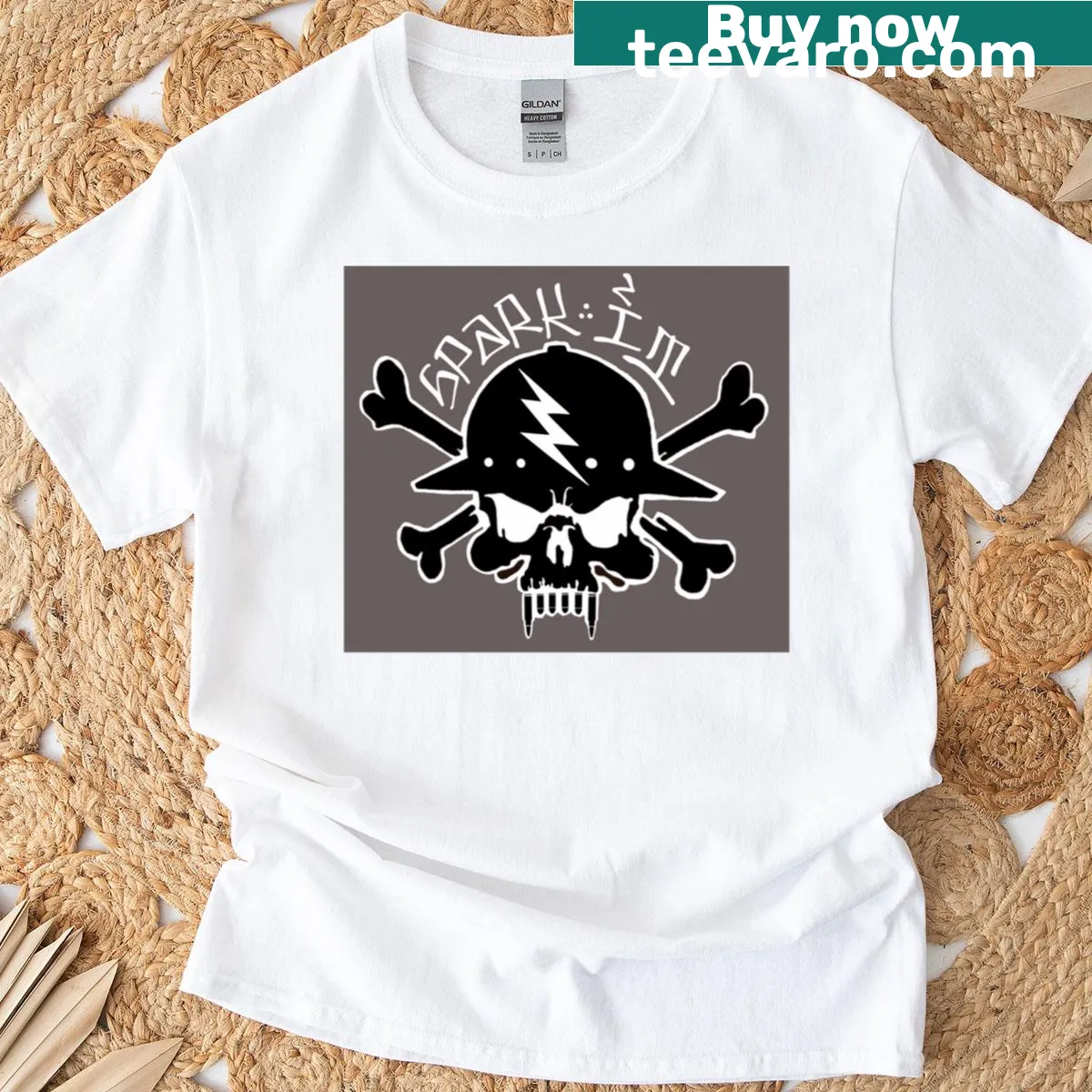 Humorous Spark It slogan t-shirt — on a men's t-shirt