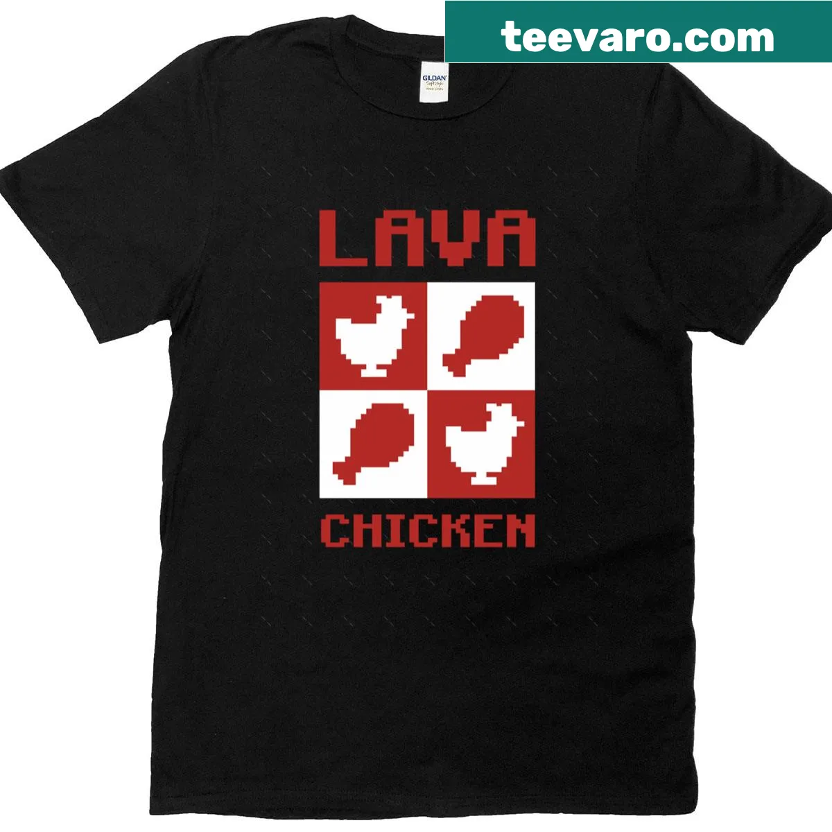 Oversized t-shirt with humorous chicken graphic — on a men's t-shirt