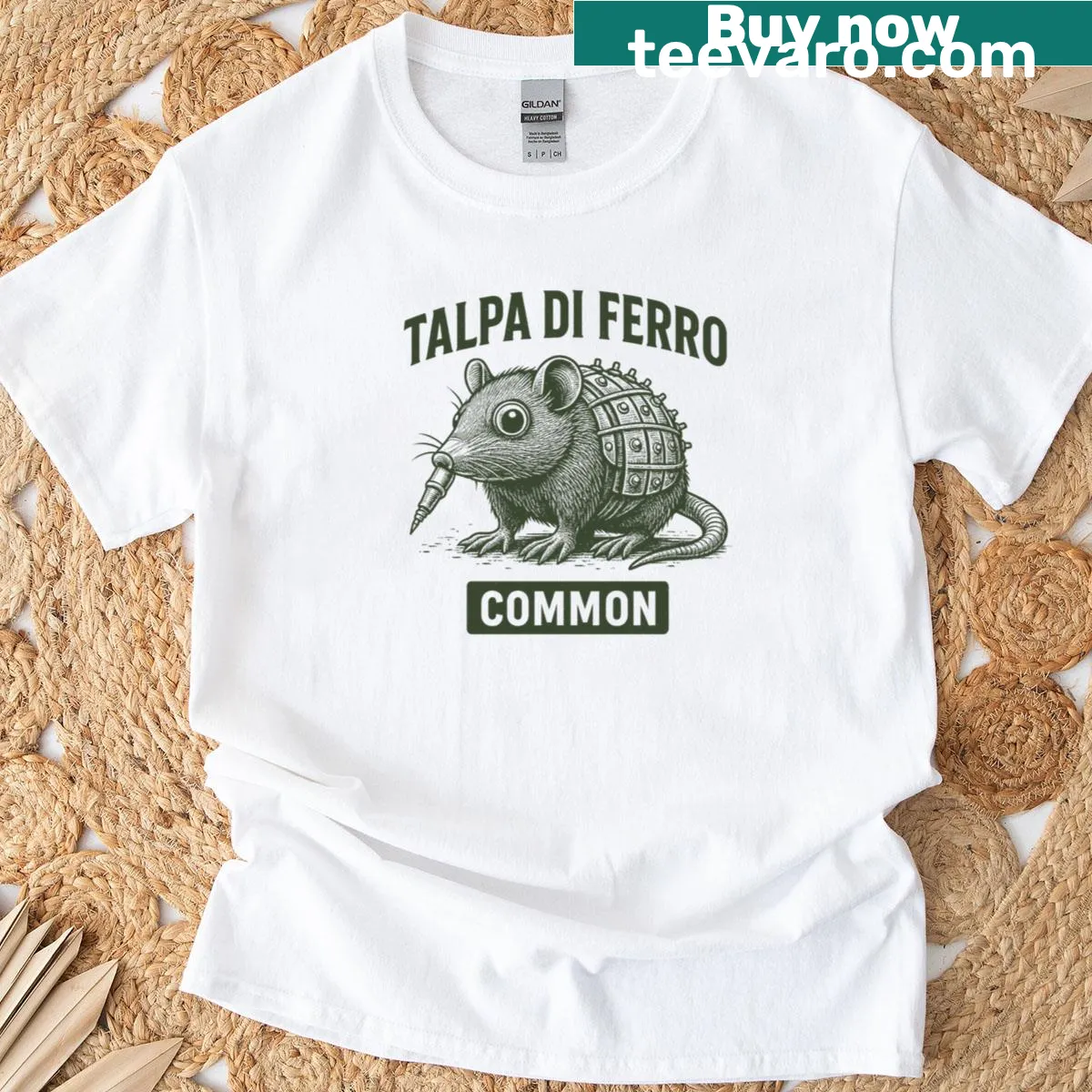 Illustration of the Common Iron Mole on a minimalist t-shirt — on a men's t-shirt