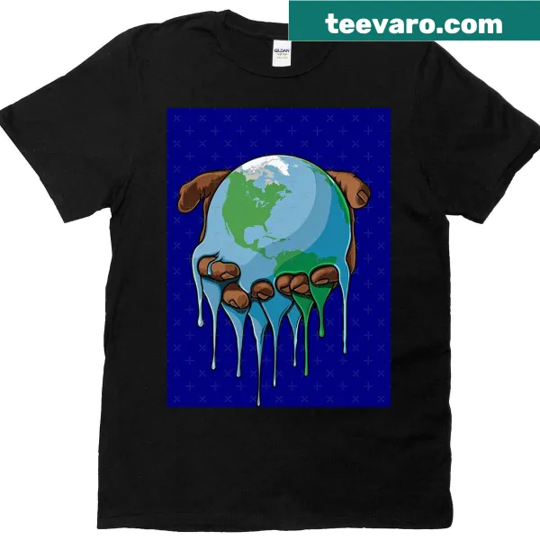 Navy graphic T-shirt with inspirational text about the world