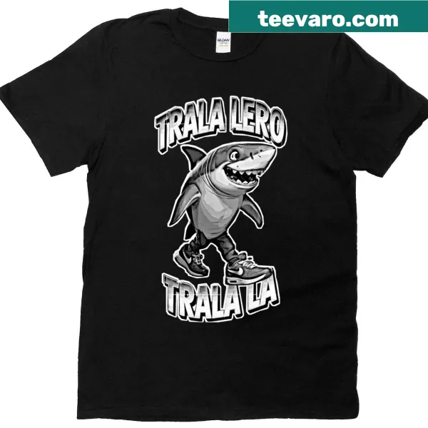 Street shark graphic T-shirt with a playful design