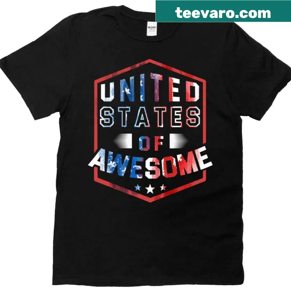 Patriotic T-shirt with bold text celebrating America