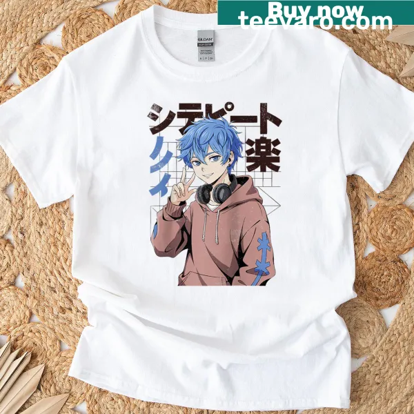 Vintage anime boy graphic on raglan baseball tee
