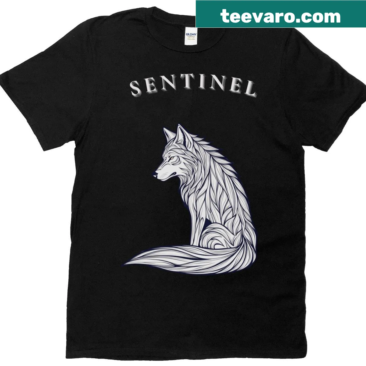 Bold wolf graphic on a T-shirt symbolizing strength and nature. — on a men's t-shirt