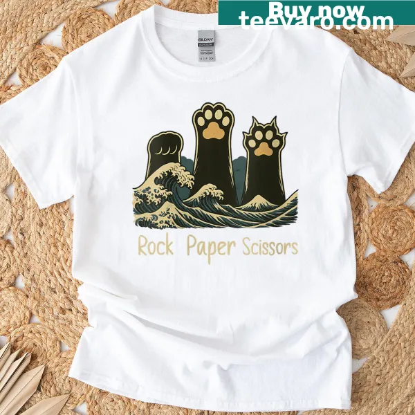 Anime cat paws graphic T-shirt for cat lovers