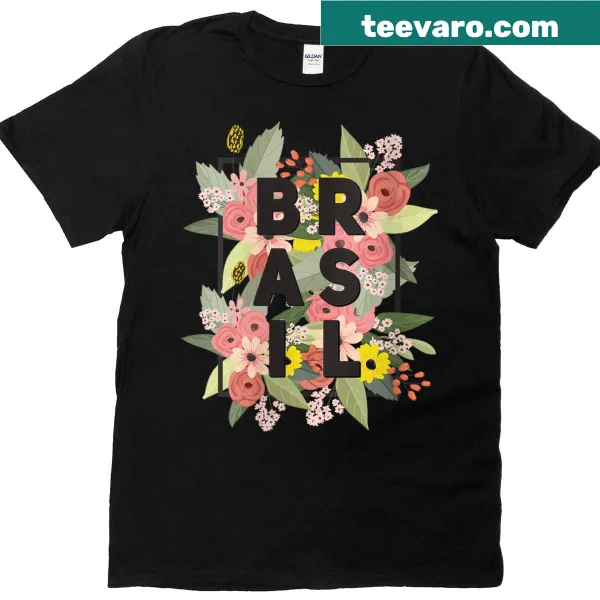 T-shirt featuring tropical flowers inspired by Brazil.