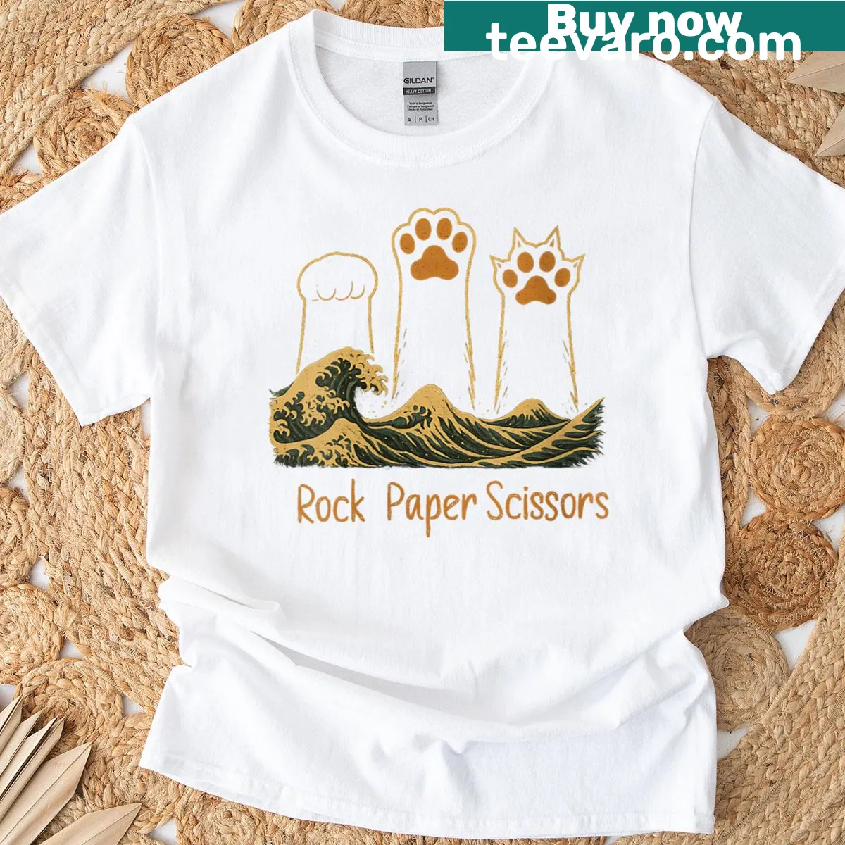 Anime cat paws graphic T-shirt for cat lovers — on a men's t-shirt