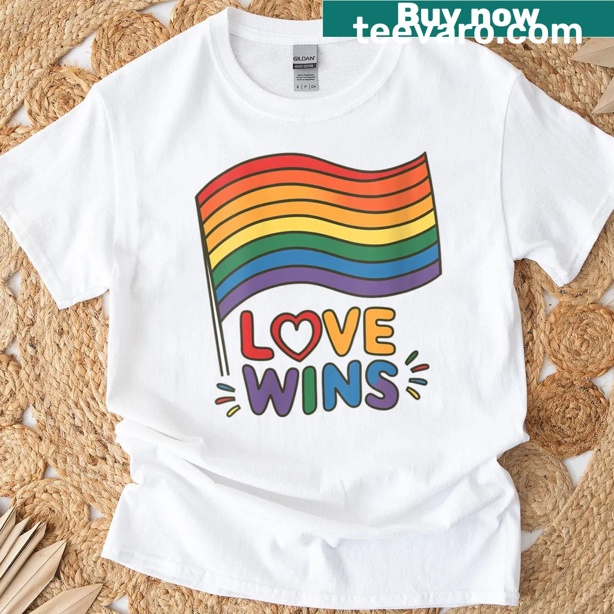 Empowering LGBTQ Pride Month t-shirt with self-love message — on a men's t-shirt