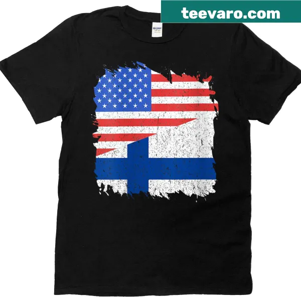 Finnish flag design T-shirt showcasing dual heritage