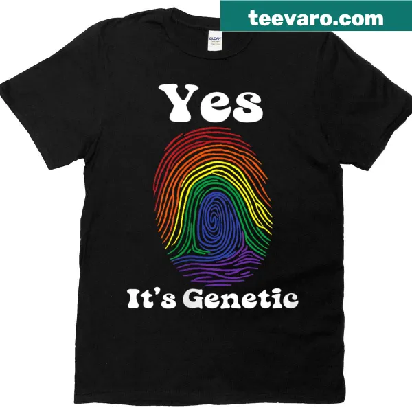 DNA thumbprint and rainbow flag design with LGBTQ theme