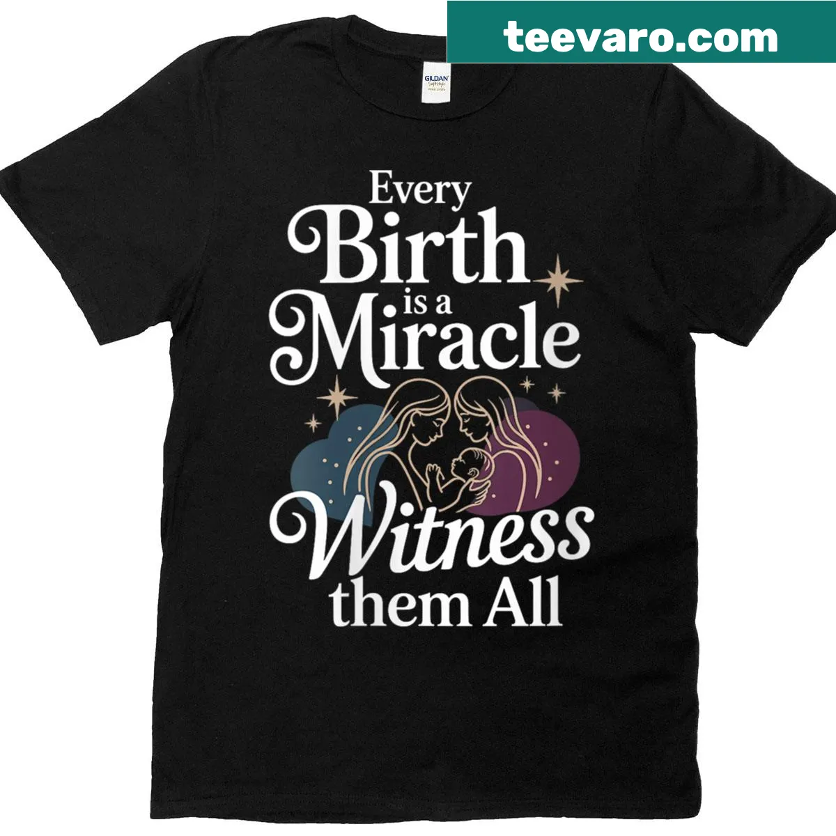 Certified birth worker pride graphic t-shirt for midwives — on a men's t-shirt