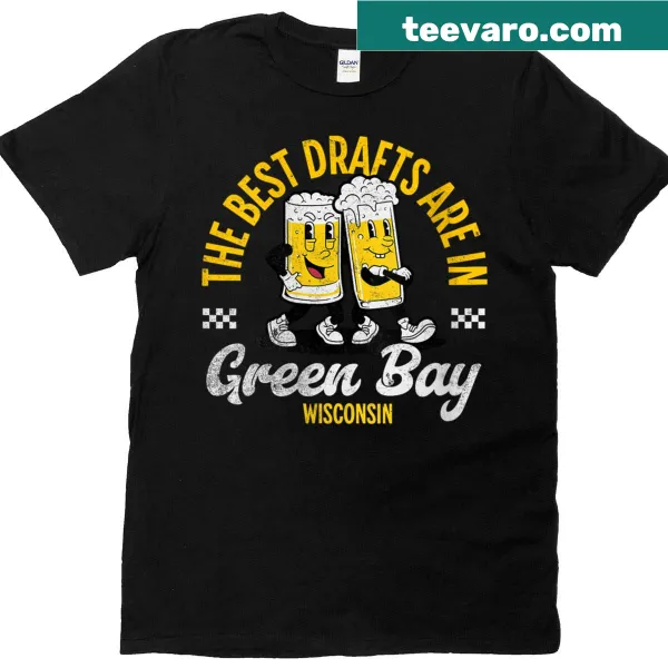 Vintage-style beer T-shirt celebrating Green Bay drafts