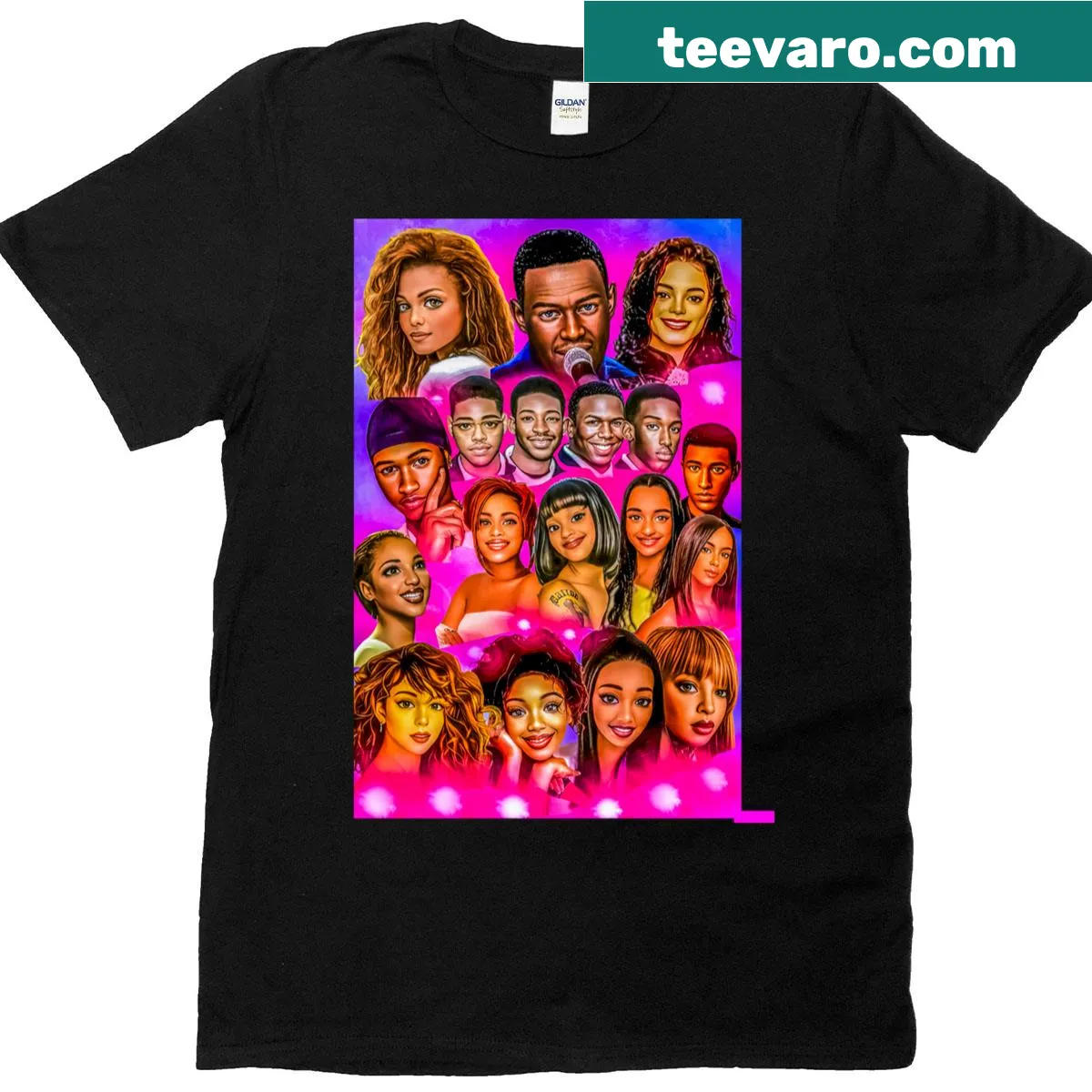 Retro 90s R&B themed Oversized T-shirt — on a men's t-shirt