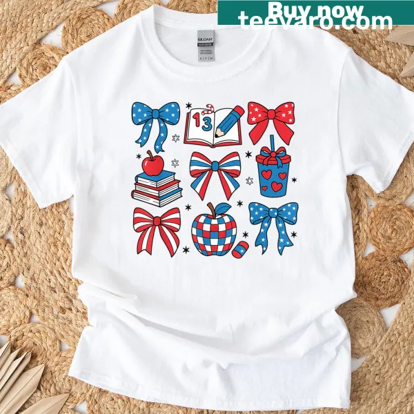 Simple American Teacher graphic on a t-shirt