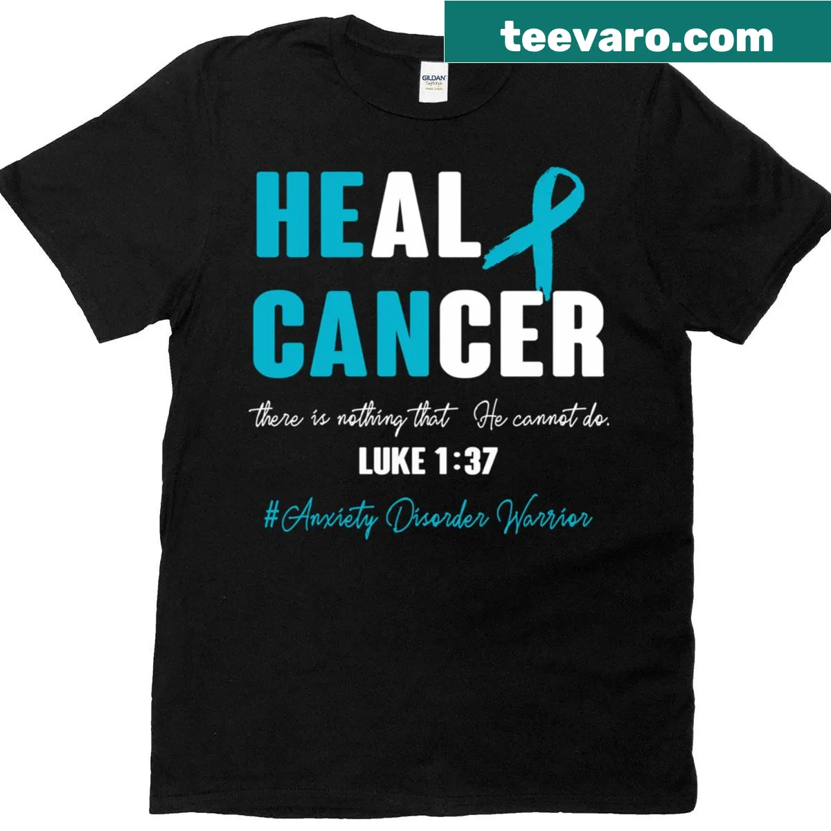 Supportive T-shirt for cancer and anxiety awareness with heartfelt message — on a men's t-shirt