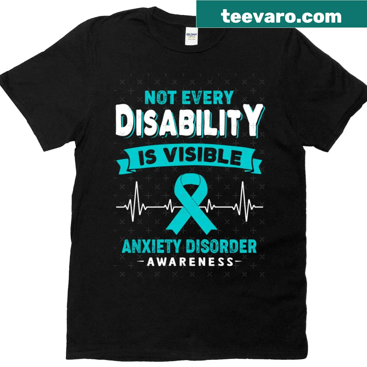 T-shirt with text 'Not Every Disability Is Visible' promoting awareness — on a men's t-shirt