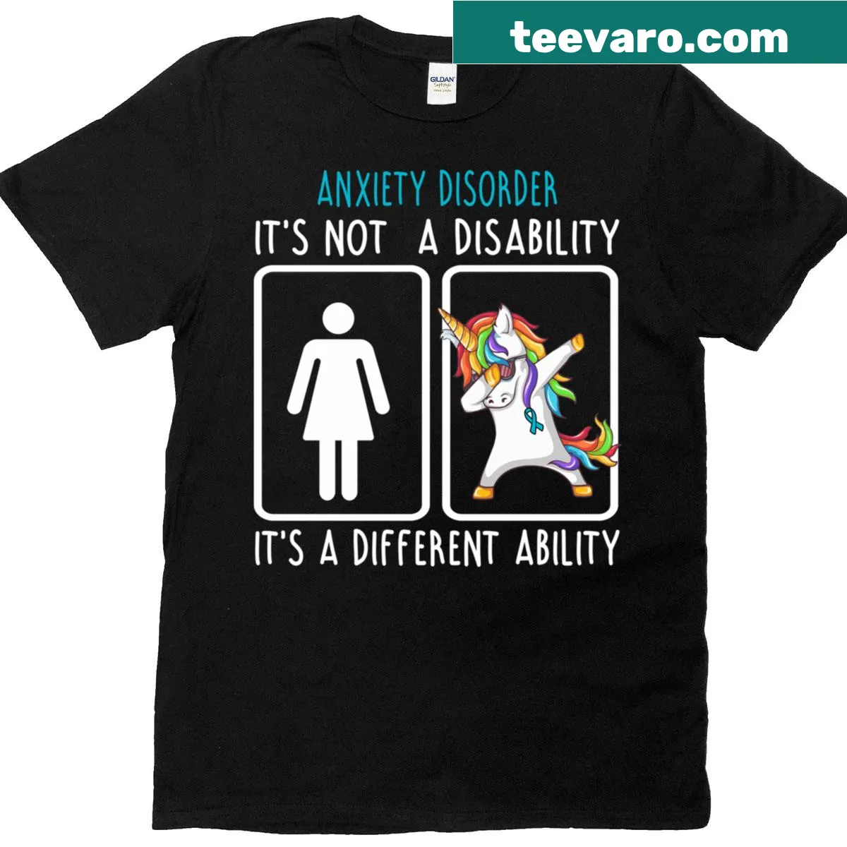 Fitted T-shirt with 'It's Not A Disability It's A Different Ability' text — on a men's t-shirt