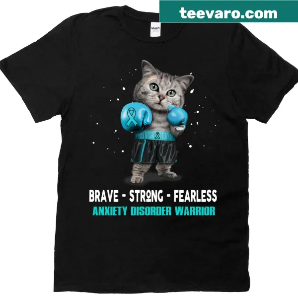 Bold typography shirt declaring 'Anxiety Disorder Warrior'