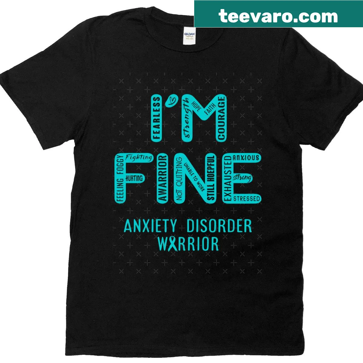 Supportive t-shirt stating 'I Am Fine' for anxiety awareness. — on a men's t-shirt