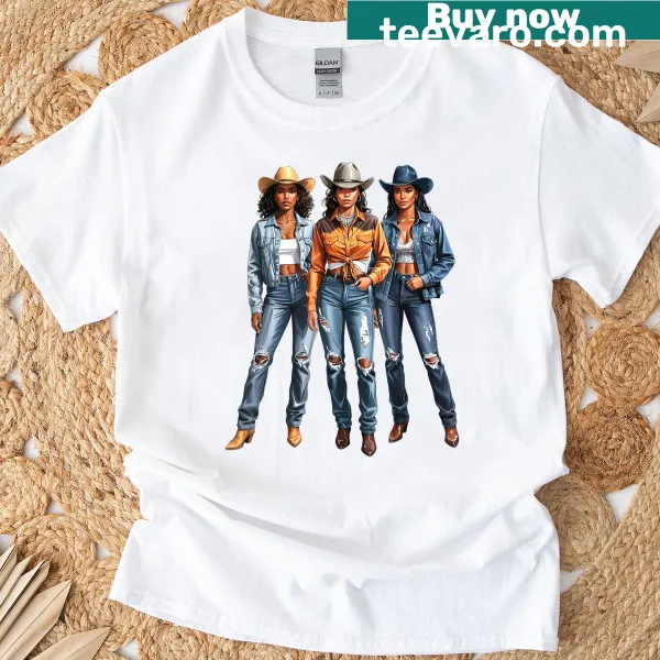 Illustrated cowgirl t-shirt celebrating African American heritage