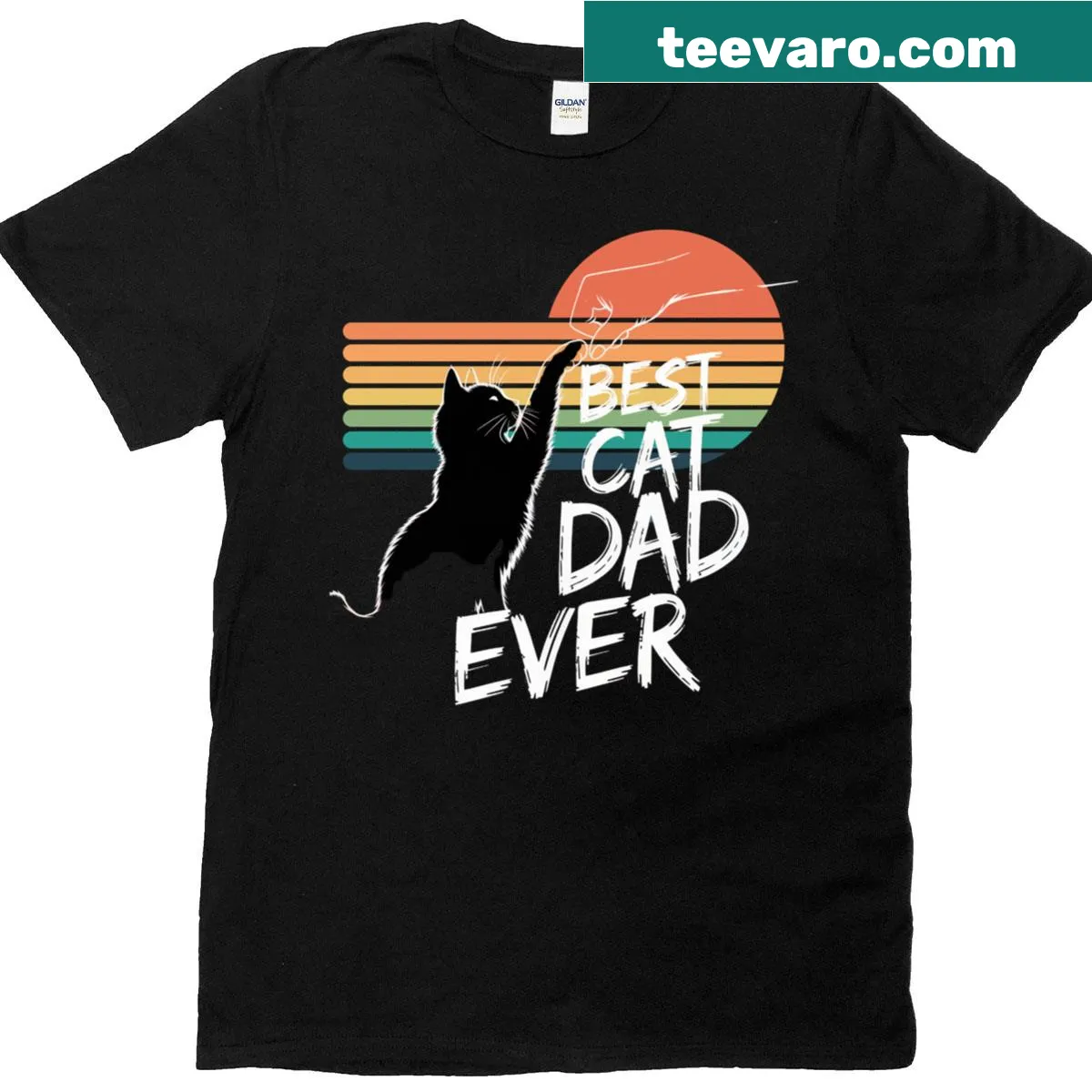 Funny Retro Cat Dad T-shirt with vintage design — on a men's t-shirt