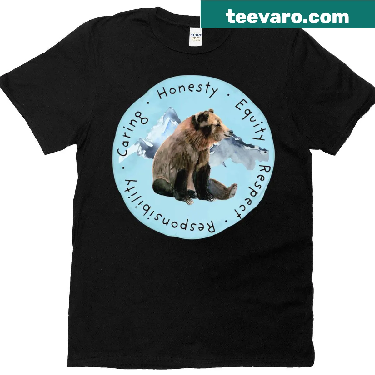 Oversized t-shirt featuring a cute cartoon bear design — on a men's t-shirt