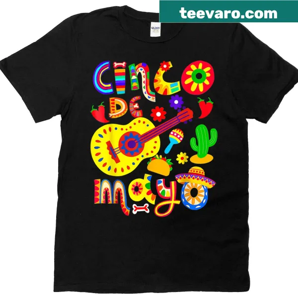 Cinco de Mayo festive t-shirt with celebratory graphics