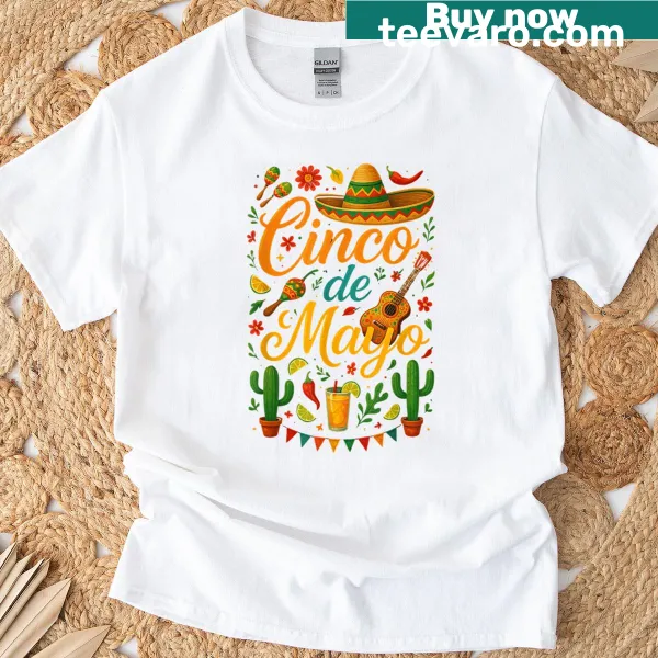 Cinco De Mayo T-shirt with festive party design for men and women