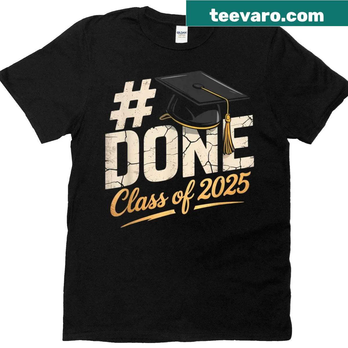 Graduation t-shirt with 'Class of 2025' printed design — on a men's t-shirt