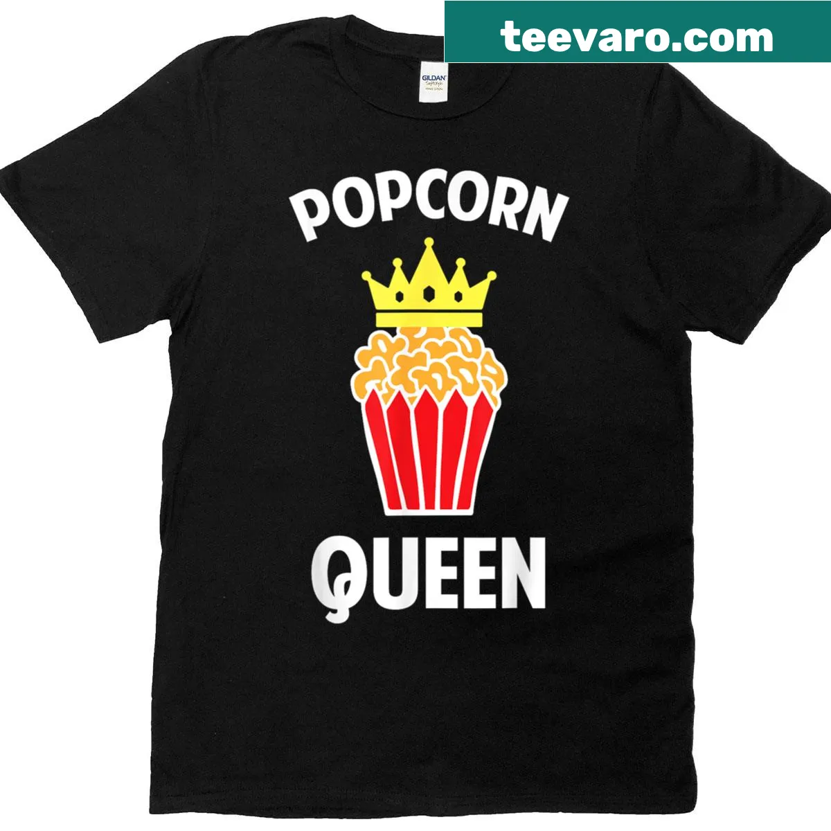 Popcorn-themed T-shirt with fun illustration for movie lovers — on a men's t-shirt