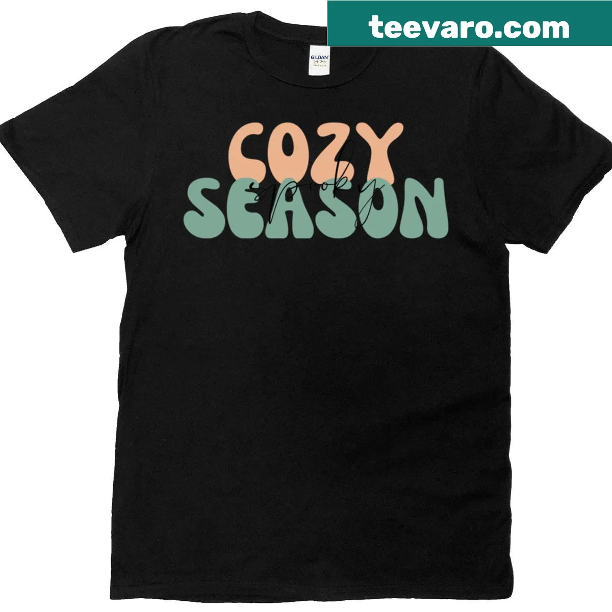 Oversized t-shirt with spooky season design — on a men's t-shirt