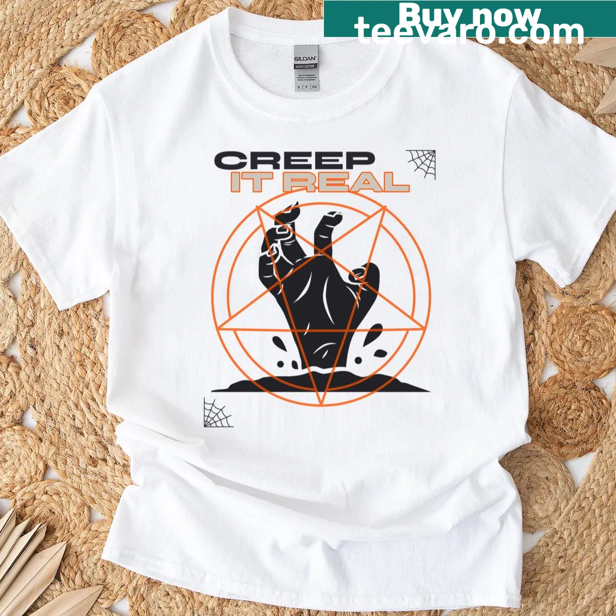 Typography design featuring the phrase 'Creep Is Real'. — on a men's t-shirt