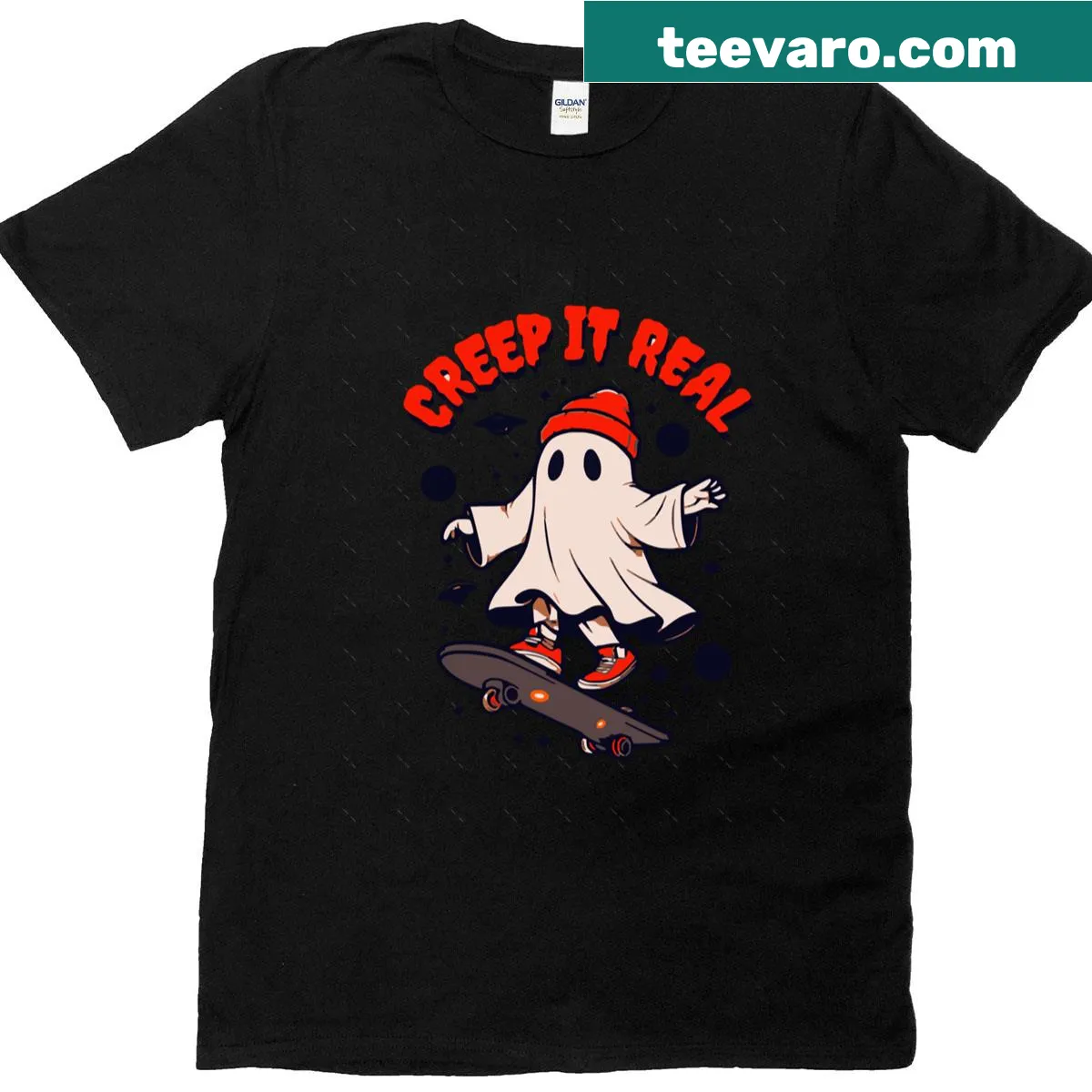 Space-themed Halloween oversized t-shirt with fun graphics — on a men's t-shirt