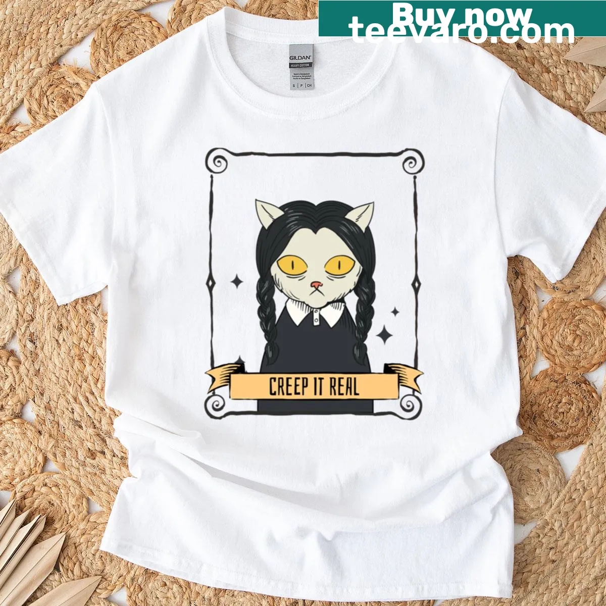 Halloween-themed t-shirt with the phrase 'Creep It Real' — on a men's t-shirt